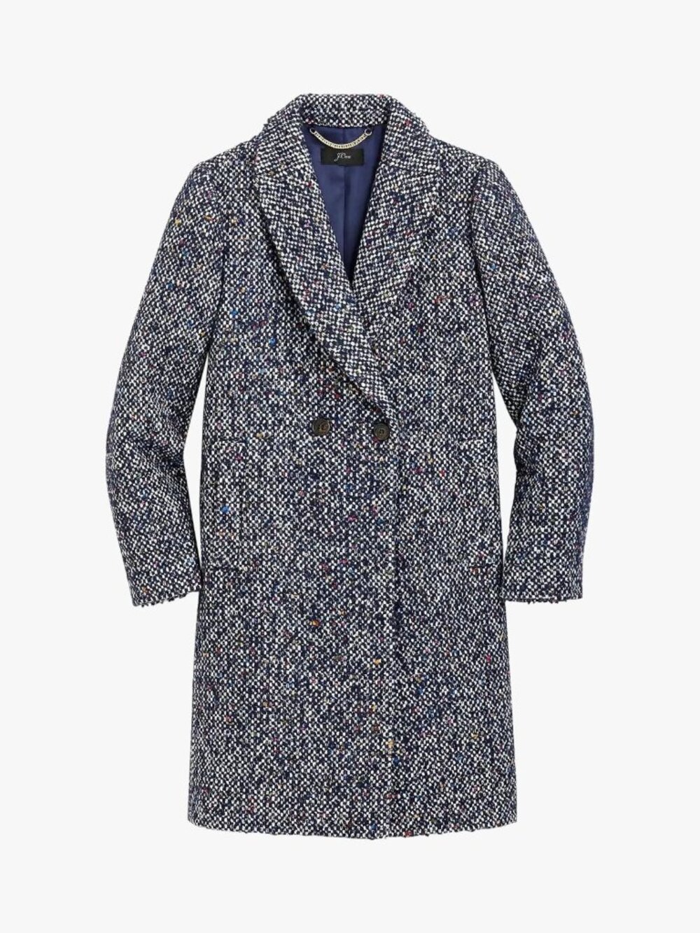 NWT J.Crew Daphne Tweed Topcoat in Navy Speckle Wool Coat 10 $325